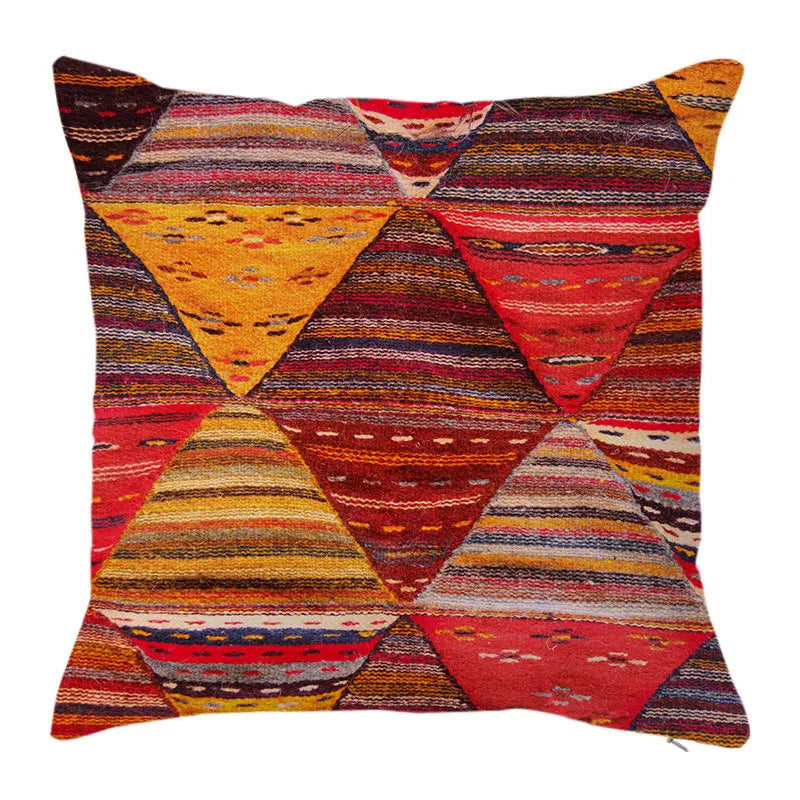 Colorful Geometric Linen Pillowcase