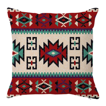 Colorful Geometric Linen Pillowcase