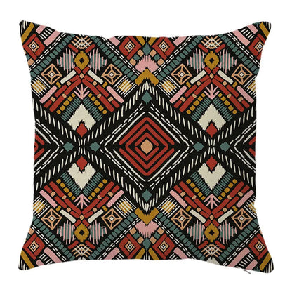 Colorful Geometric Linen Pillowcase