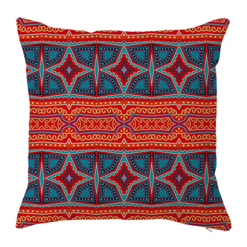 Colorful Geometric Linen Pillowcase