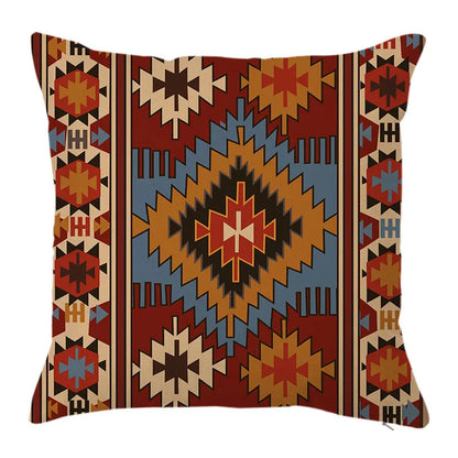 Colorful Geometric Linen Pillowcase