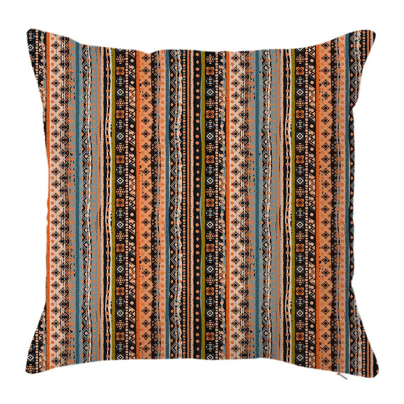 Colorful Geometric Linen Pillowcase