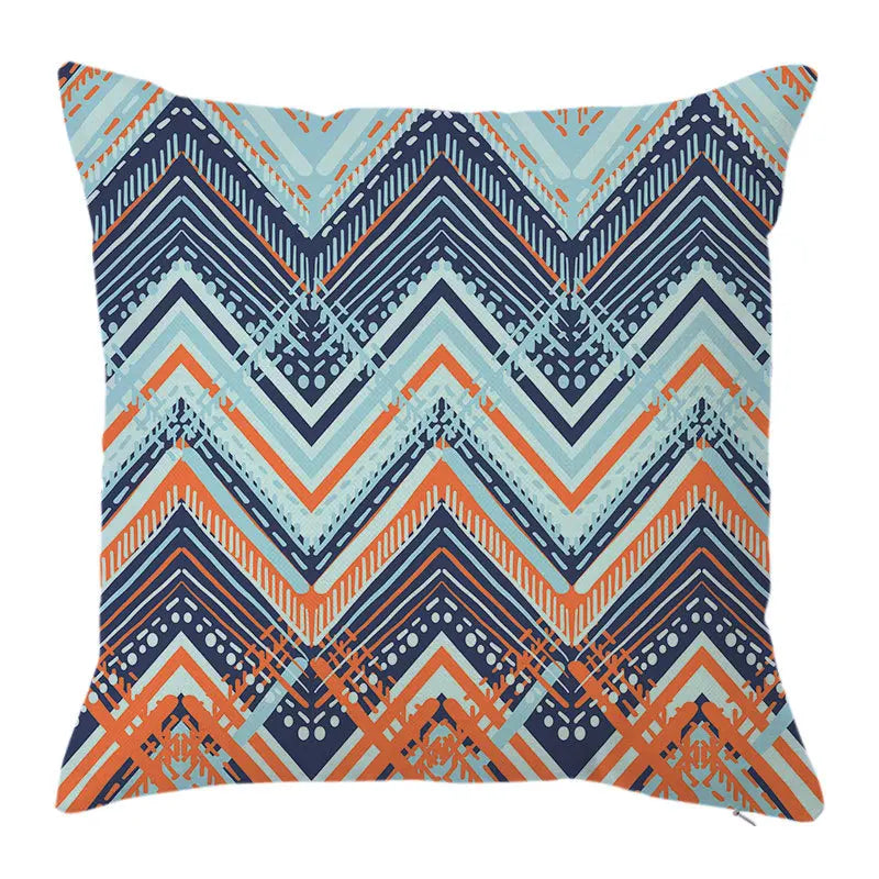 Colorful Geometric Linen Pillowcase