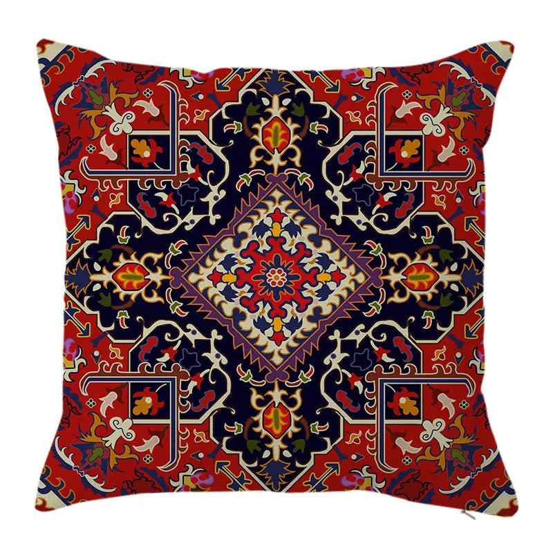 Colorful Geometric Linen Pillowcase