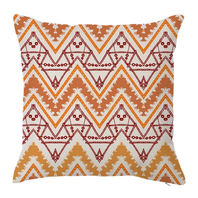 Colorful Geometric Linen Pillowcase